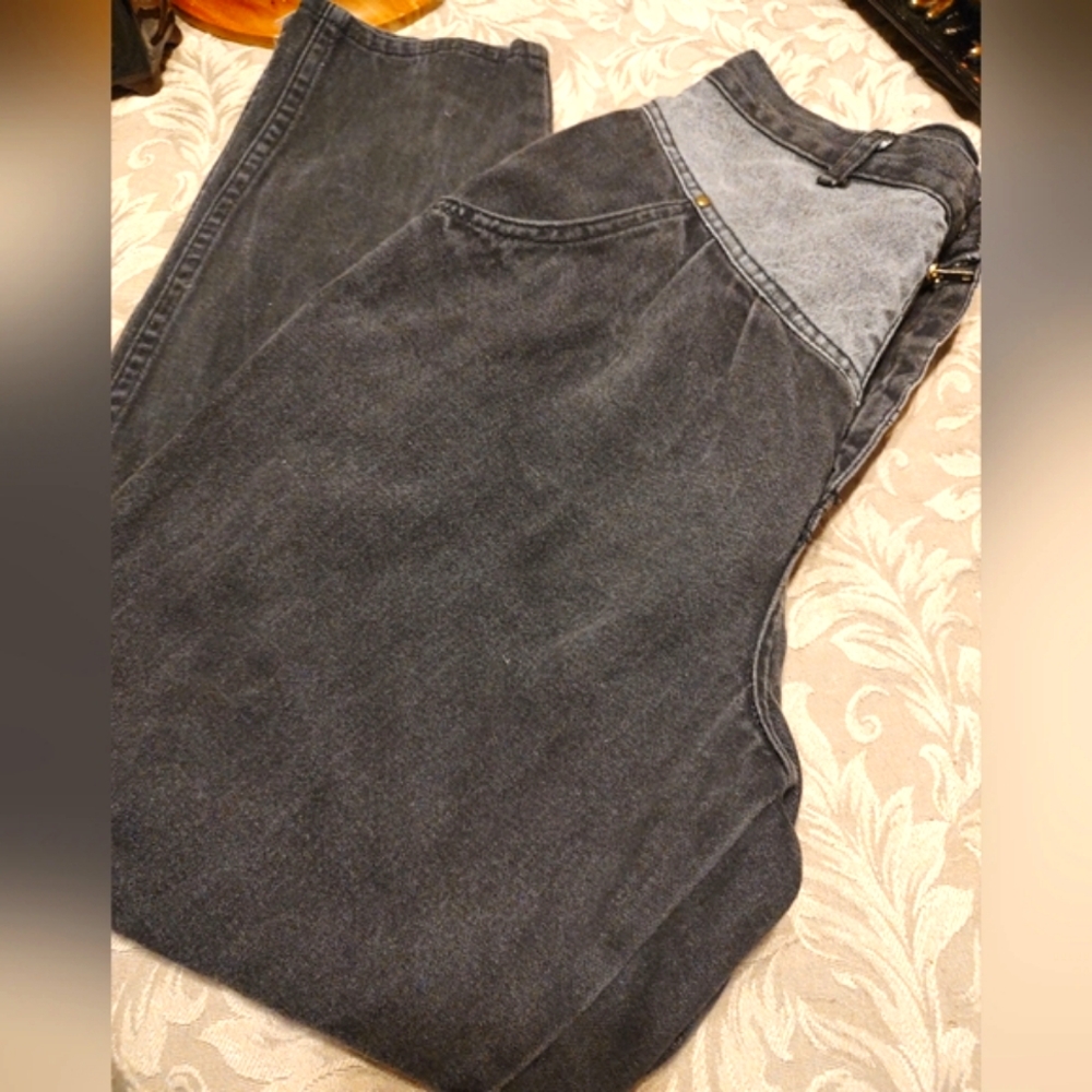 🐈⬛🩶🐈⬛ Amazing Vintage 80's Authentic Gitano 2-Toned Black & Grey Jeans - 10 - Picture 4 of 16
